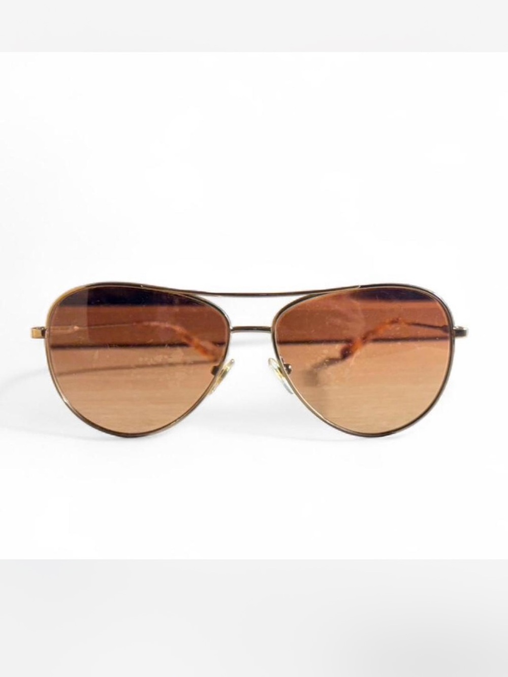 Tory Burch Gold Frame Sunglasses with Brown Gradient Lenses and case